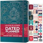 Legend Planner Jan 2025 – Jan 2026 Dated Weekly & Monthly Planner to Hit Your Goals, Increase Productivity & Live Happier. Organizer Notebook & Productivity Journal. A5 Hardcover (Dark Teal)