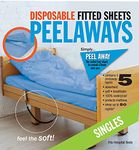 PEELAWAYS Disposable Sheets Mattress Protector – Singles Fitted Cover – Waterproof Bed Pad for Incontinence, Bedwetting, Hospitals (5, Singles)