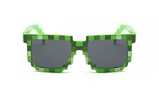 Kizrr Green 8-Bit Pixel Pixelated Retro Geeky Thug Life Gamer Sunglasses! For Adults/Kids Men Woman Boys Girls