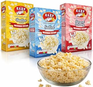 9pk Microwave Popcorn (9x85g) - Salted, Butter, Sweet & Salt Flavoured Pop Corn Kernels, Ready in Minutes Tasty Snack for Family Movie Nights, Easy to Prepare, Ideal for Sharing, popcorn bags
