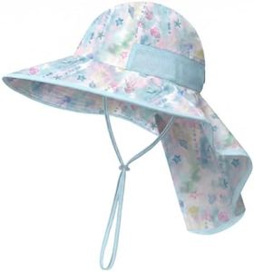 icolor Kids Sun Hat UPF50+ Sun Protection Bucket Hat Toddler Summer Beach Play Hats with Neck Flap for Girl Boy Ages 3~10 (Dreamy Ocean)