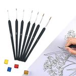 Sichumaria 6PCS Detailing Brush for Painting Sichumaria Detail Fine Tip Paint Brushes Set Miniature Liner Brush Set for Acrylic Painting, Figures, Models,Watercolor(Nylon)