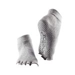 ToeSox Half Toe Yoga/Pilates Toe Socks With Grips, Black, Small