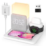 Wireless Charging Station, 3 in 1 Charging Station, Alarm Clock with Wireless Charger, iPhone 12/13/14 Pro/13 Mini/13 Pro Max/12 pro, Samsung, AirPods(QC3.0 Adapter Included)