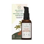 Juicy Chemistry Castor Oil,30 Ml|100% Pure,Virgin,Cold Pressed&Certified Organic Carrier Oil|Boost Hair Growth For Thicker,Fuller&Stronger Hair|100% Natural For Eyebrows&Eyelashes Growth