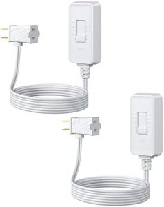 DEWENWILS Plug in Dimmer Switch for Lamp, Table Lamp Dimmer for Dimmable LED/CFL Lights and Incandescent Bulbs, Full Range Slide Control, Extension Cord Dimmer, White, 2 Pack