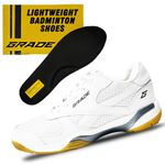 Grade Winner Memory Foam Badminton Shoes For Men|Non Marking Shoes For Badminton Men|Squash Shoes And Table Tennis Non Marking Shoes For Men|Lightweight And Comfortable Gum Sole Shoes, 7 UK