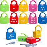 Goorder Montessori Learning Locks with Keys, Early Educational Learning Toys Fine Motor Skills Toy, Number Matching Game Birthday Gift for 3 4 5 Years Old Boys Girls Toddlers Kids