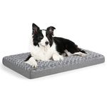 Sivomens Dog Bed, Dog Beds for Large Dogs Washable, Dog Crate Pads with Removable Cover & Faux Fur, Soft Plush Memory Foam Orthopedic Dogs Bed Mat, Supports Dogs Up to 55 Lbs, Deep Grey