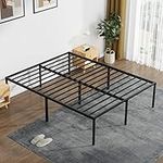 FDW Bed Frame Metal Platform Bed Frame 18 Inch High Mattress Foundation No Box Spring Needed Heavy Duty Steel Slat Noise-Free Easy Assembly Under-Bed Storage (Queen)