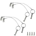 4 PCS Full 316 Stainless Steel Marine Hardware Quick Release Pin 1/4" Diameter w/Drop Cam & Spring - Lanyard Prevents Loss Bimini Top Pin with Free Fasterners