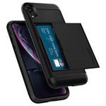 Spigen Slim Armor CS Designed for iPhone XR Case (2018), [Mil-grade certified with Air Cushion Technology, Dual-Layer, Camera protection, Store up cards and cash] - Black