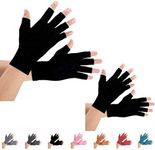 2 Pairs Arthritis Gloves, Compression Gloves Support and Warmth for Hands, Finger Joint, Relieve Pain from Rheumatoid, Osteoarthritis, RSI, Carpal Tunnel, Tendonitis (S, Pureblack)