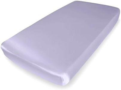 Mulberry Park Fitted Silk Crib Sheet - Grade 6A Pure 19 Momme Toddler Bedding - Gentle on Baby's Delicate Skin, Helps with Bald Spot, Eczema, Dry Skin & Cradle Cap - 28" x 52" / Peaceful Purple