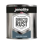 JENOLITE Directorust Slate Grey Gloss - Multi Surface Paint - For Use On Wood, Metal, Plastic, Ceramic & Rusted Surfaces - 1 Litre (RAL 7031)