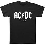 PdlPrint Unisex Regular Fit AC/DC - Est. 1973 Men's Graphic Printed T-Shirt, Music Rock, Australian Heavy Metal (Black - XL) (Size 44)