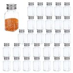 Voittozege 30 Pepper Glass Salt and Pepper Shaker Set 2.7oz Small Spice Shaker with Mesh Top Clear Glass Salt Shakers Glass Cheese Shaker for Storing Pepper, Sugar for Wedding Table Party