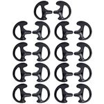 HYS 9 Pairs Black Medium Earmold Earbud Ear Insert Replacement Security Acoustic Tube Ear Piece for Coil Tube Surveillance Listen Only & Radio Earpiece for Law Enforcement, Police Earpiece