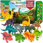 Li'l-Gen Dinosaur Toys for Kids 3-5 - Interactive Dinosaur Sound Book with Realistic Roars and 12 Large 7-Inch Dinosaur Figurines - Engaging Toddler Learning Toys for Imaginative Play - No Mat