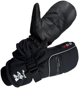 SKYDEER 100% Waterproof and Premium Deerskin Leather Ski Mittens with 150G 3M Thinsulate Lining, Ultra Soft & Durable & Warm Cold Weather Mitten for Extreme Cold Condition (SD8650M/M, Medium)
