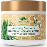 Manuka Honey Eczema Cream (4oz) Moisturizing Lotion Treatment For Psoriasis Relief - Itchy, Dry Skin Rash Healing Ointment - Skin Soothing Moisturizer For Kids, Adults, Baby Ultra Strength Honey Creme For Eczema