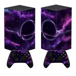 PlayVital Purple Deep Space Custom Vinyl Skins for Xbox Series X, Wrap Decal Cover Stickers for Xbox Series X Console Controller