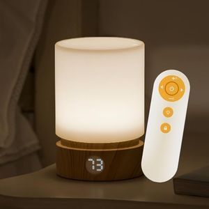 Smilodon Timer Night Light Pro, Small LED Bedroom Lamp, Bedside Table Lamp, Night Light Kids, Baby Breastfeeding, White, Dimmable, Battery Operated, Warm Mood Light Color