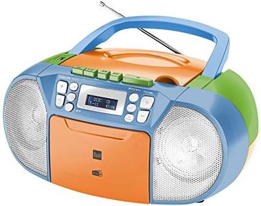 Dual DAB-P 210 Cassette Radio with CD - DAB(+)/FM Radio - Boombox - CD Player - Stereo Speaker - USB Port - Aux Input - Mains/Battery Operated - Portable - Colourful