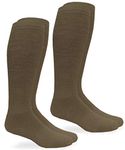 Jefferies Socks Mens Women's Unisex Military Ultra-dri Tactical Over the Calf Boot Socks 2 Pack, Coyote Brown, 10-13