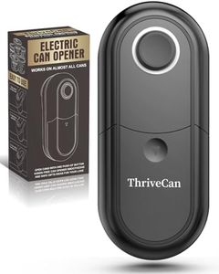 Electric Can Opener, One Touch Automatic Smooth Edge, Hands Free Side Cut Can Opener for Seniors, Battery Operated, Fits Most Cans, Safe & Easy to Use, Food Safe, Easy Clean Kitchen Gadget (Black)