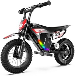 Electric Dirt Bike for Kids Ages 3-8, 150W Motor 2-Speed up to 10 MPH | E Motorcycle for Kids with 14V Battery, Motorcycle with Colorful RGB Lights, Max Load 132 LBS
