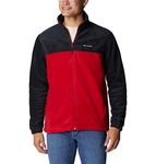 Columbia Men's Steens Mountain Full Zip 2.0 Fleece Jacket, Black/Mountain Red, 2X