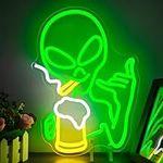 Green Alien Neon Sign for Wall Deco