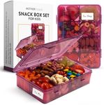 Snack Box Set of 2 - Reusable Containers,100 Dissolvable Labels, 8 Adjustable Compartments, Dishwasher Safe, BPA-Free, Food Grade, Durable Design, PARENT TESTED PARENT APPROVED AWARD - (2 Pack) (Plum)