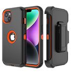 TASHHAR Phone Case for iPhone 14 Case,Heavy Duty Hard Shockproof Armor Protector Case Cover with Belt Clip Holster for Apple iPhone 14 6.1 5G 2022 Phone Case (Black+Orange)