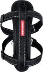 EzyDog Premium Chest Plate Custom Fit Reflective No-Pull Padded Comfort Dog Harness - Perfect for Training, Walking, and Control - Includes Car Restraint Attachment (Large, Black)