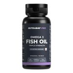 Nutrabay Pro Omega 3 Fish Oil (Triple Strength) - 460 mg EPA & 380 mg DHA for Healthy Brain, Heart, Eyes & Joints - 1000mg, 60 Capsules