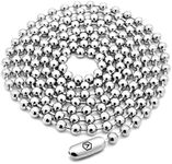 VENICEBEE® Best Stainless Steel Ball Chain Medical Grade 316L Surgical Metal Long Dog-Tag ID Military Necklace 28" INCHES 2.4MM Wide Resizable Standard Chain 28 inch + Pouch HYPOALLERGENIC LEAD-FREE,