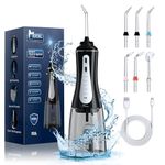 Water Dental Flosser Cordless Teeth Cleaning MOCEL 5 Modes Oral Irrigator 350ML Portable and USB C Cable Rechargeable IPX7 Waterproof Flossing Teeth Pick Irrigation Cleaner for Home Travel