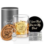 Yalucky Dad Birthday Gifts Personalised Whiskey Glass Gifts for Men Christmas Birthday Gifts for Dad from Daughter and Son Presents for Daddy Wine Glass Fathers Day Gift for Dad