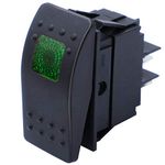 mxuteuk 12V Green LED Light Waterproof Boat Marine Rocker Switch On/Off 20A RK1-06N-G