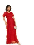 U&F Women Red Solid Layered Maxi Dress