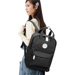 SEAFEW School Backpack Women, Lightweight College Backpack School Bag for Girls Secondary School Casual Daypacks Travel Laptop Rucksack for Women Bookbag Backpack for School Girls Teen Black