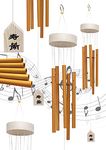 Plus Value Wind Chimes for Home Decor Balcony Garden Outdoor Feng Shui Metal Hanging Bells Big Size (Positive Energy Vibrations Windchimes, Wind Chime Office Decoration, 5 Pipes, Gold)