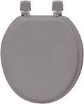 Taupe Round Molded Wood Toilet Seat