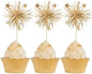 Gyufise 30Pcs Foil Firework Cupcake