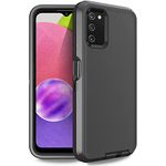 Anloes Defender Case for Samsung Galaxy A03S, Galaxy A03S Phone Case Heavy Duty Shockproof Dustproof 3 in 1 Rugged Protective Bumper Cover for A03S SM-A037U Black(Without Built-in Screen Protector)