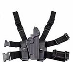 JINJULI Tactical Right Hand Thigh Holster Drop Leg Pistol Holster for Colt 1911 (Black)