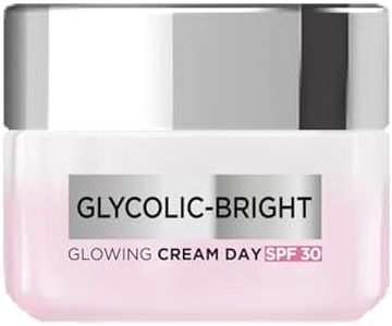 L'Oreal Paris Glycolic Bright Glowing Day Cream, Overnight Brightening Cream, Glycolic Acid in Gel-Like Cream Texture, that Visbily Minimizes Spots & Reveals Glowing skin, 50ml