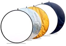 Homecute 5 in 1 Photography Collapsible Multi-Disc Light Reflector Translucent, Silver, Gold, White and Black with Carry Bag, for Indoor- Outdoor Photo Video Studio Shooting Purpose. (Circle)